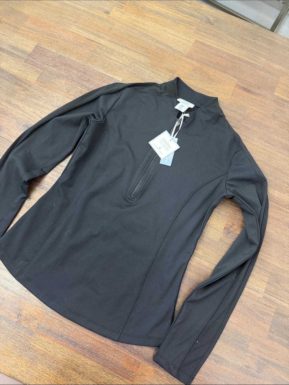 Sigrid Olsen Black Long-Sleeve Quarter-Zip Pullover